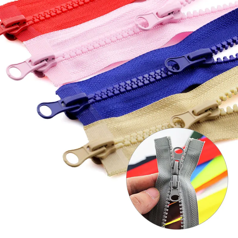 5# Resin Zipper Double Slider Open End Long Zip DIY Jacket Clothes Garment Colorful Zipper Crafts Sewing Tailor Kit 80cm 90cm