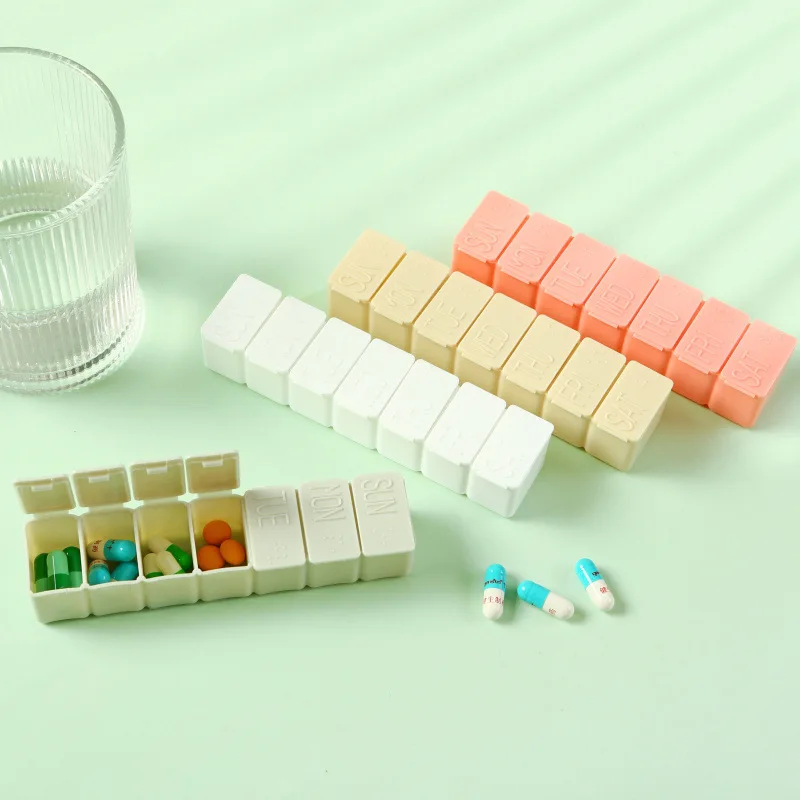 Weekly Pill Box Travel Medicine Storage Pill Case Organizer Drug Container Tablet Dispenser Plastic Independent Lattice