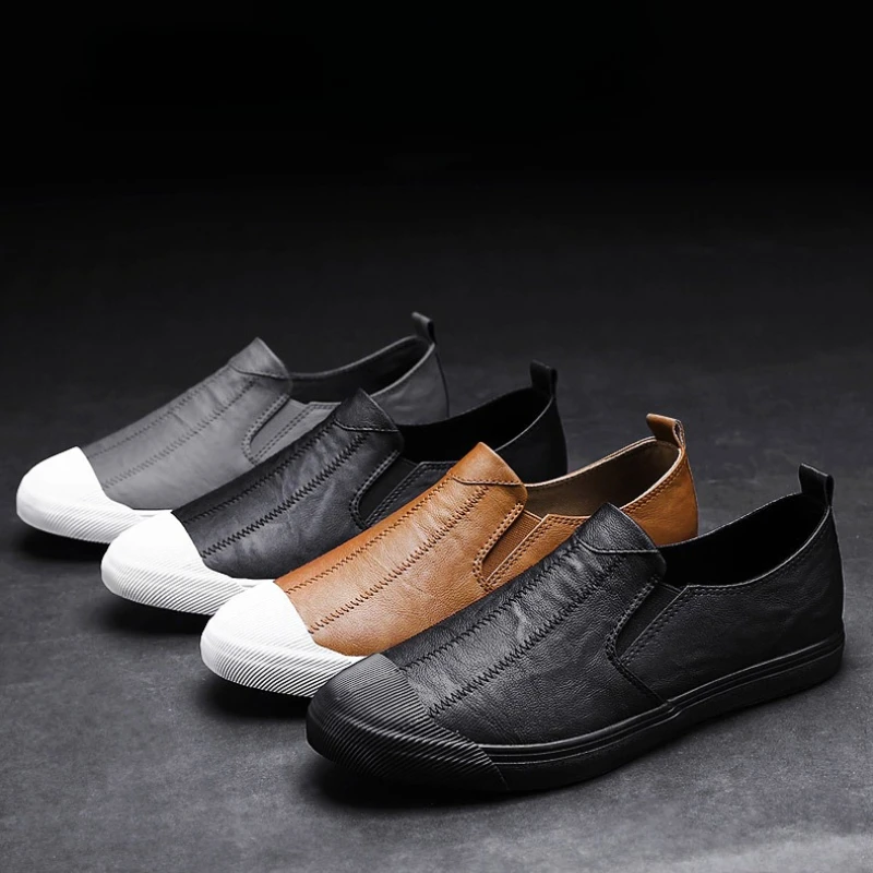 

Spring Autumn Men's New Breathable Casual Shoes Simple Comfortable Round Head Low Top Lightweight Flat Heels