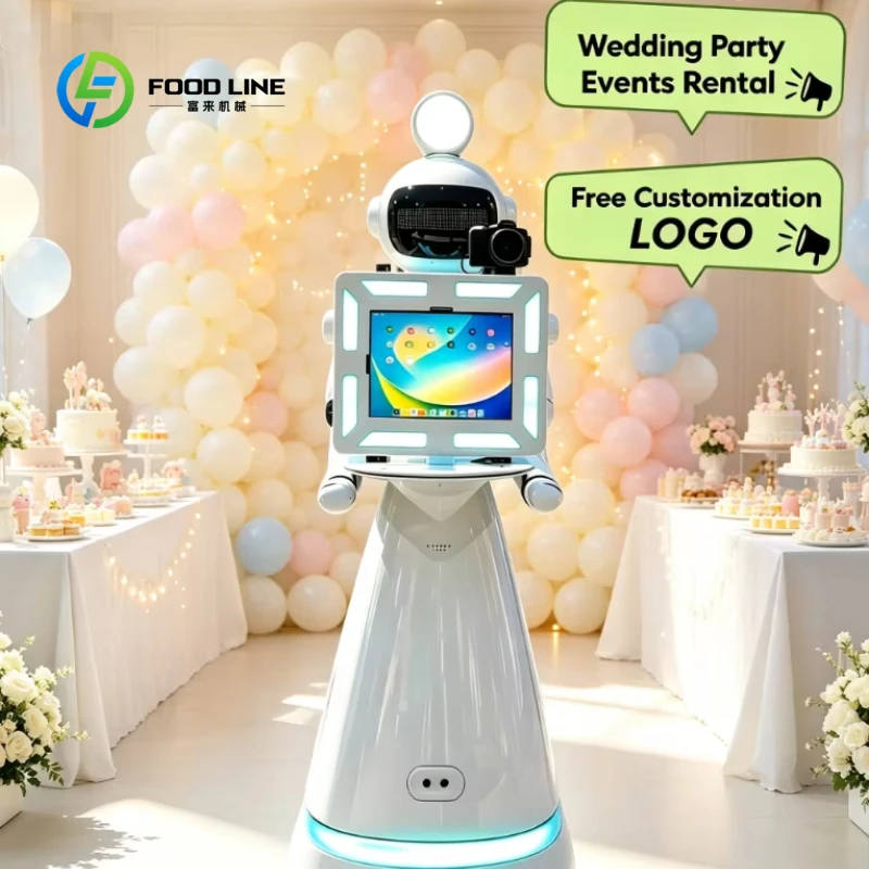Customized Celebration Wedding Party Robotic Photo Booth Rent Remote Print and Auto Editing Mobile Automatic Photography Robot
