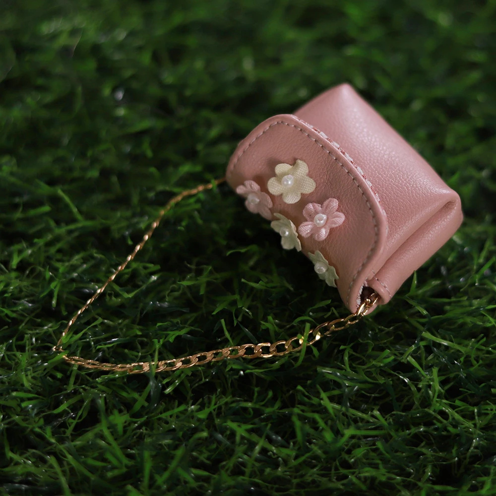 DBS Blyth doll accessories satchel pink with flowers leather bag toys anime girl gift