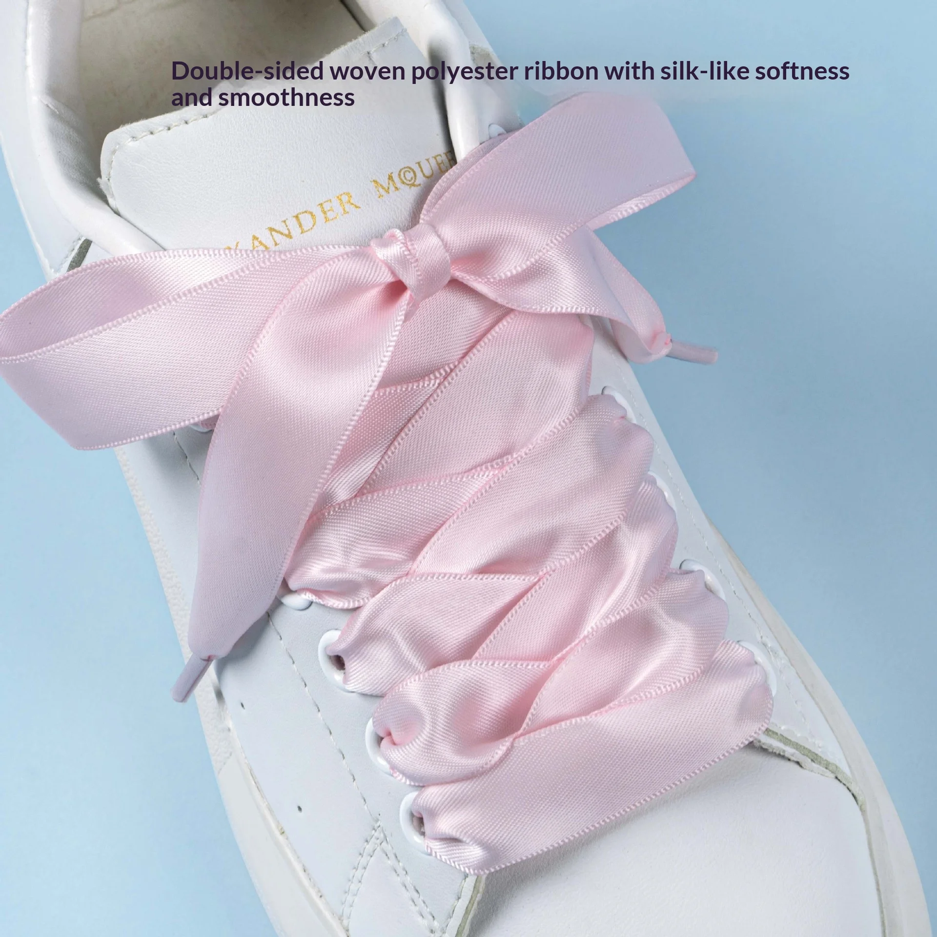 2.0cm Double Sided Silk Shoelaces Candy Color DIY Replacement Laces for German Trainer Sneakers White Casual Shoes