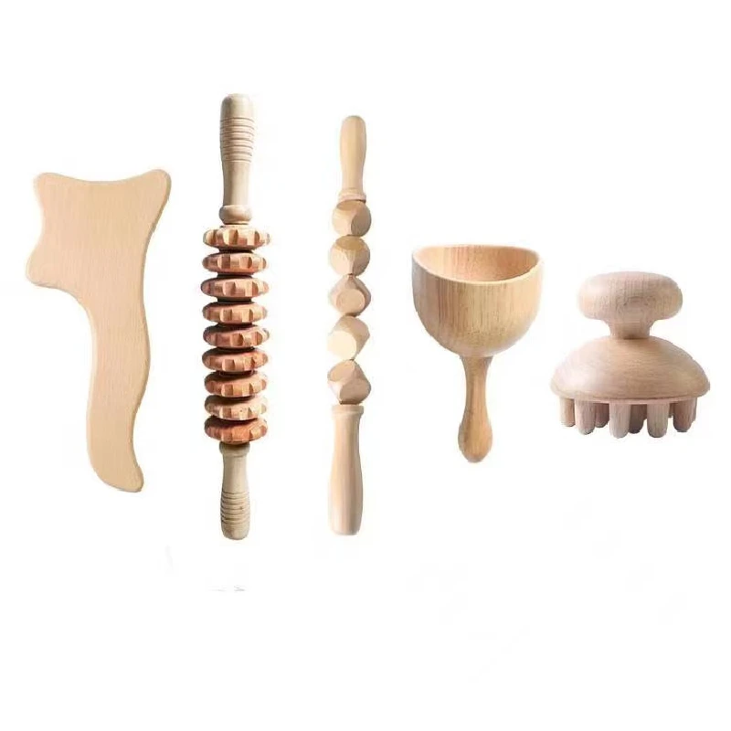 Wooden Massage Tools Wood Therapy Massage Tools Set Healthy Body Wooden Gua Sha Tools