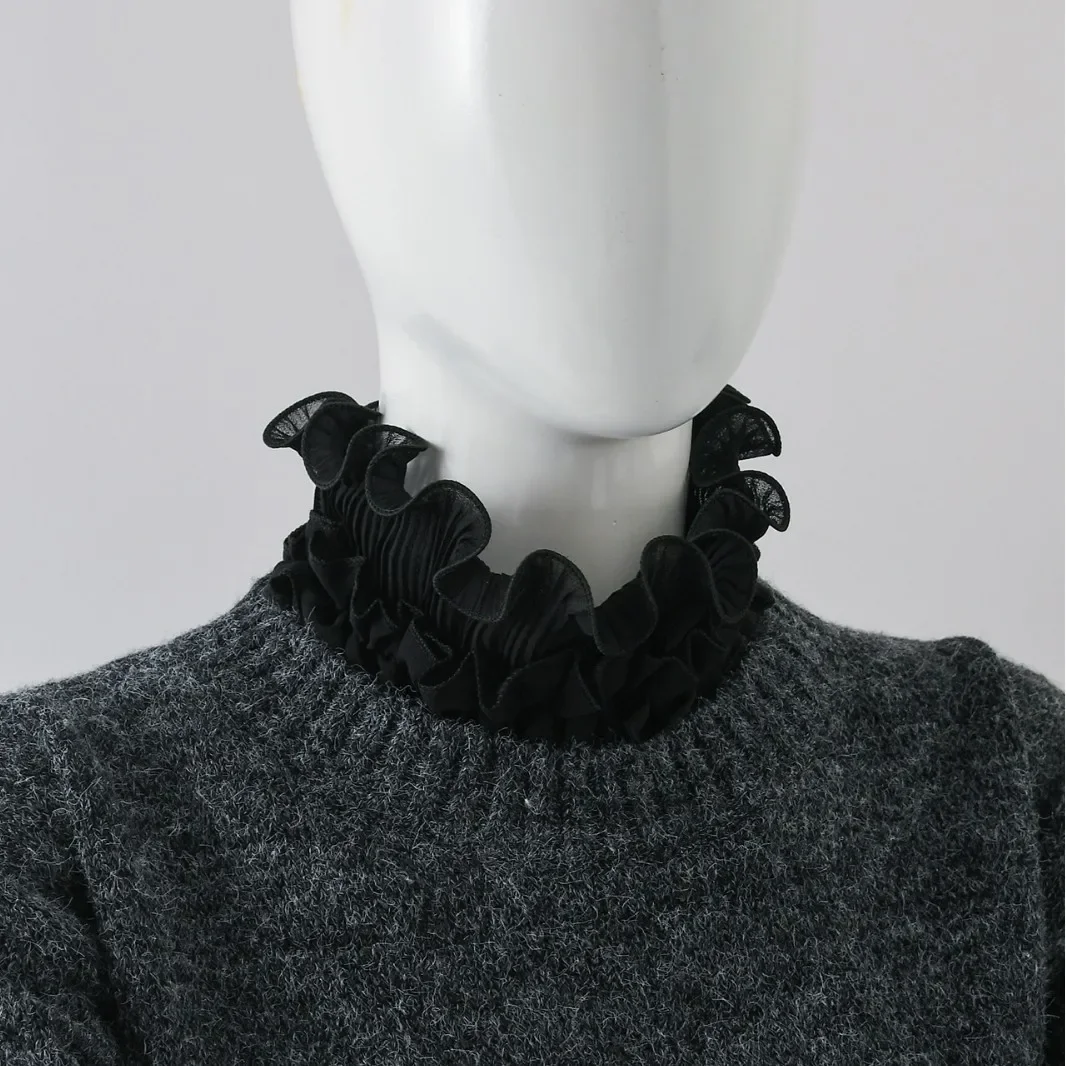 Осенний искусственный воротник для женщин, плащ с высоким воротом на Хэллоуин, шарф, рубашка с рюшами по краям, съемный воротник, шаль на плечо с облаком