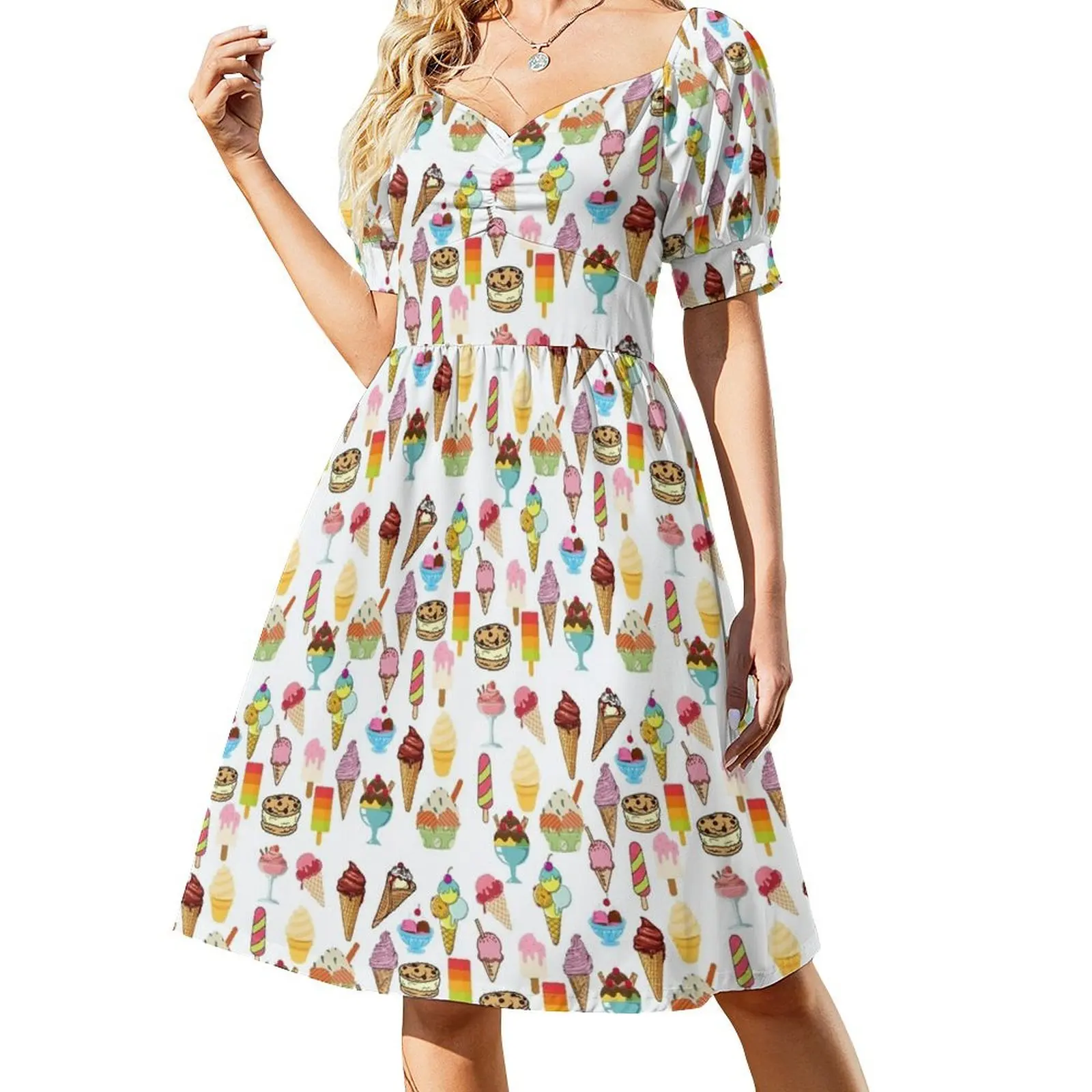 

Ice cream lover Short-Sleeved Dress Dance dresses summer dresses womens 2025 dresses for official occasions long sleeve