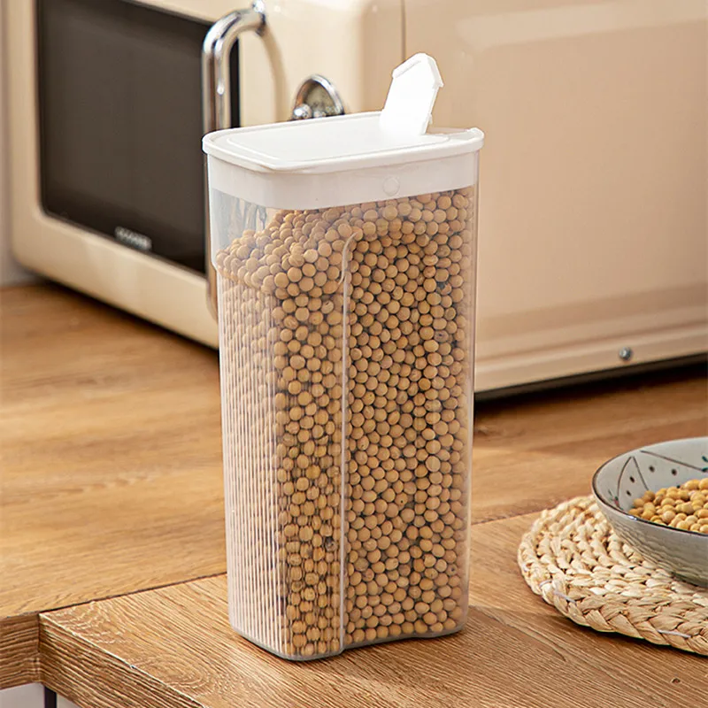 Kitchen Transparent Sealed Jar Plastic Household Cereals Grains Storage Box Hermetic Cans Organizer Bulk Classified Container