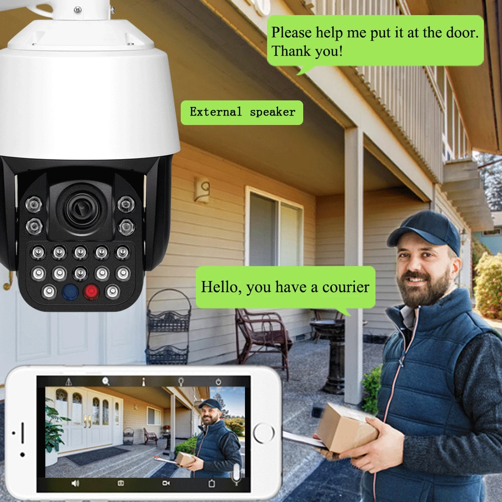 3G 4G SIM Card UHD 4K 8MP Sony415 Wireles IP Camera 50X Zoom Wifi PTZ Dome Human Tracking Laser Infrared IR 200M Two Way Audio