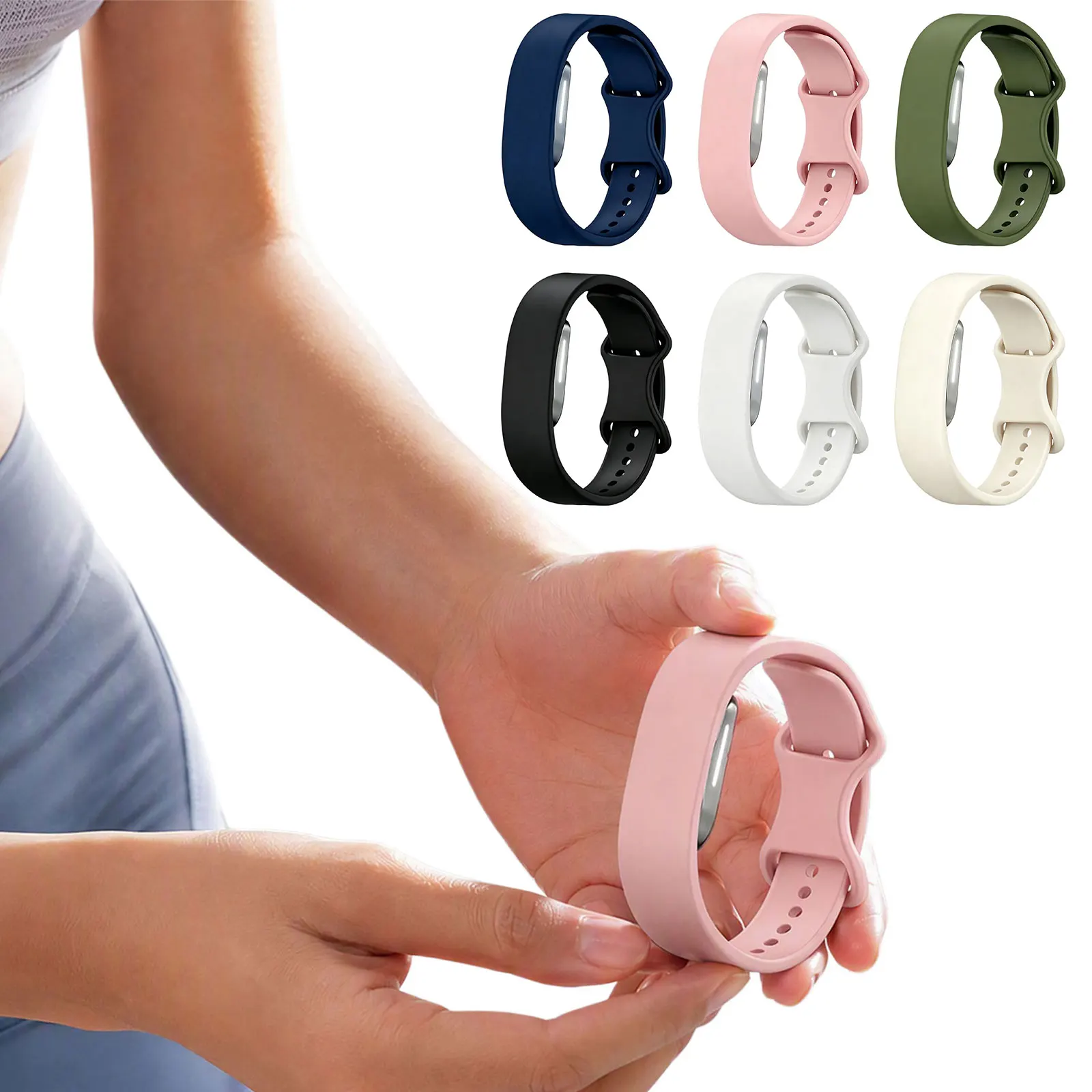 Multi-Hole Adjustable Silicone Band for Hume Band 2.0 Soft Sport Wristband Sweat-Resistant Breathable Replacement