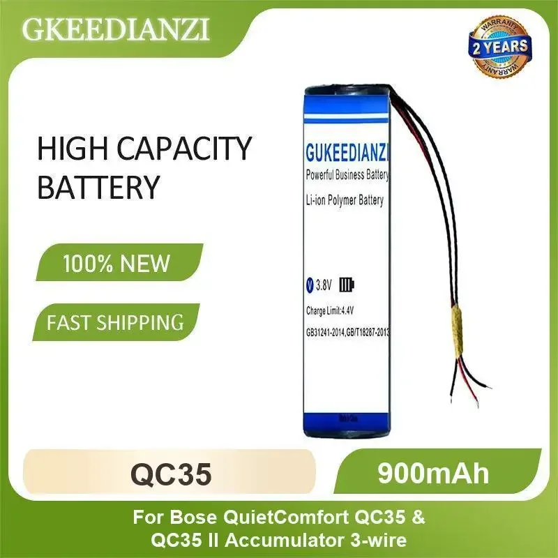 

QC35 Headset Battery For Bose QuietComfort QC35 & QC35 II Accumulator 3-wire 900mAh High Capacity