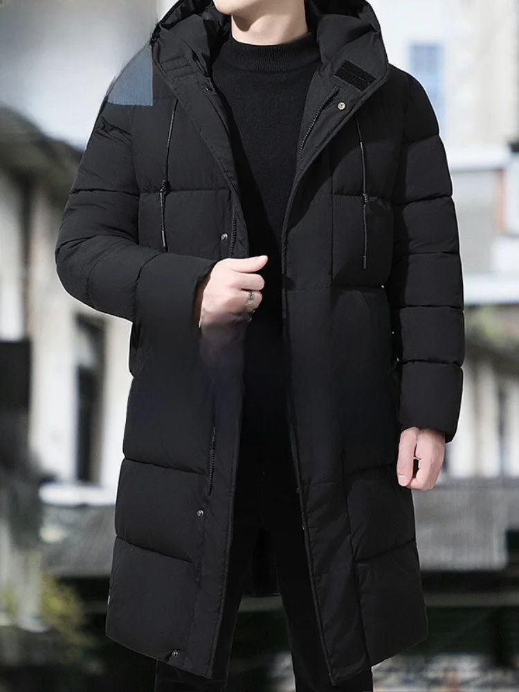 

Paul Large Size Men's down Cotton Jaet Hooded Warm Coat Northeastern Fat Man Zero Deee Winter Outerwear Faion Urban Sle