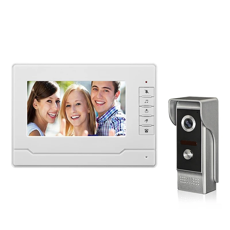 7 Inch Video Intercom Deurbel Met Indoor Screen High Definition Beeld Twee Weg Intercom Deurintercom Zwart-wit Kleur