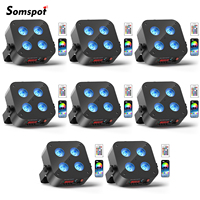 Somspot 4/8PCS RGBWA+UV LEDs Par Light DMX512 6/8/10CH Stage Effect Lighting Projector for Event Wedding Church Party Uplighting