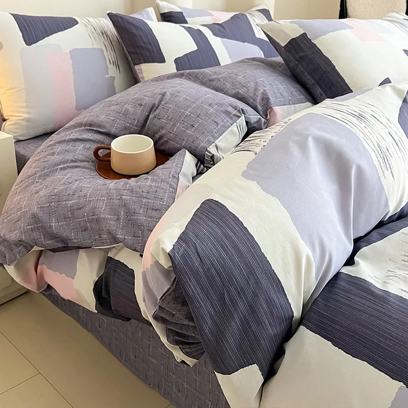 

High End 100% Cotton Printed Bedding Sets Nordic Pure Cotton Super Soft Breathable Comforter Set Single Bedclothes for Adults