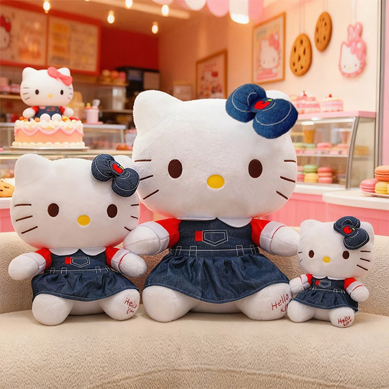 

New 50cm Kawaii Hello Kitty Plush Toy Anime Kt Cat Stuffed Doll for Kids Birthday Xmas Gift Plushie Cute Stuffed Animal Prize