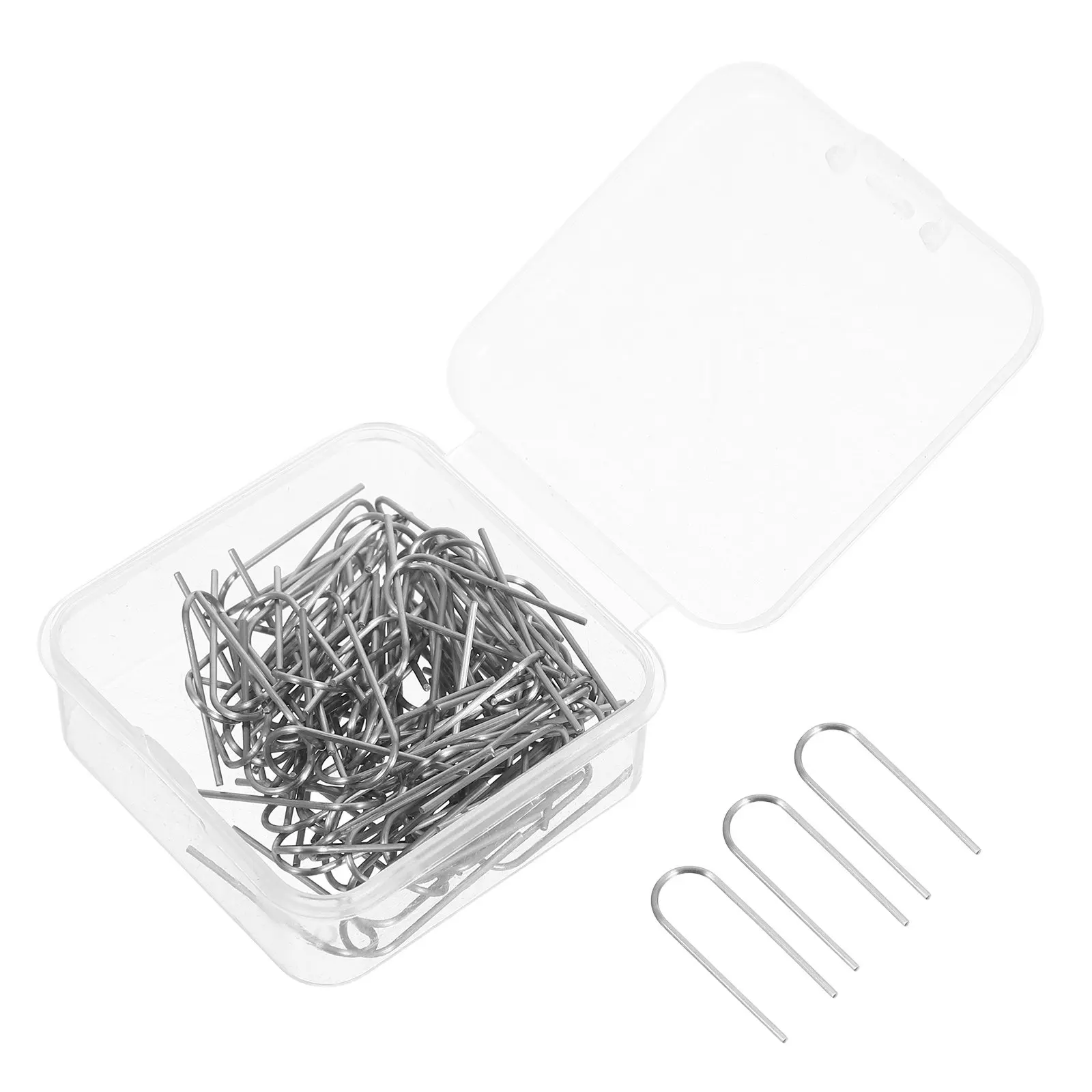 60Pcs Nichrome U Hooks Jump Rings 2100F Heat Resistant for Pottery Kiln Glass Fusing Jewelry Making Craft Storage Box - view 2
