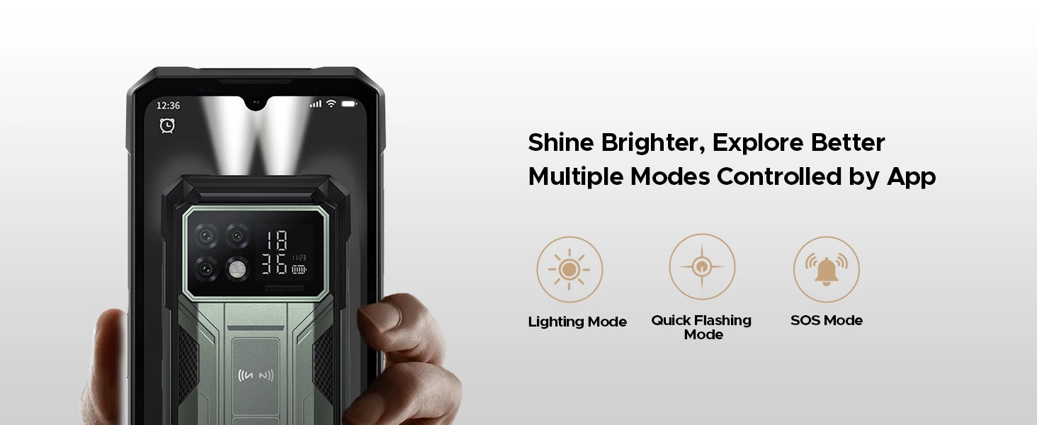 DOOGEE S200 Max 5G Rugged Phone 1.32' Rear Display Dual Light Flashlight 16GB 512GB 22000mAh 6.72'' 120Hz Screen Smartphone NFC