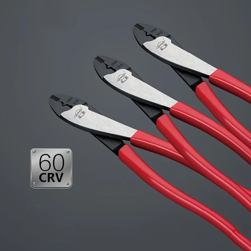 Imagem -02 - Multifuncional Wire Stripper para Eletricistas Alicate de Crimpagem Descascador de Fios Manuais Aço de Alto Titânio Ferramentas Manuais Cortador de Cabos 1pc