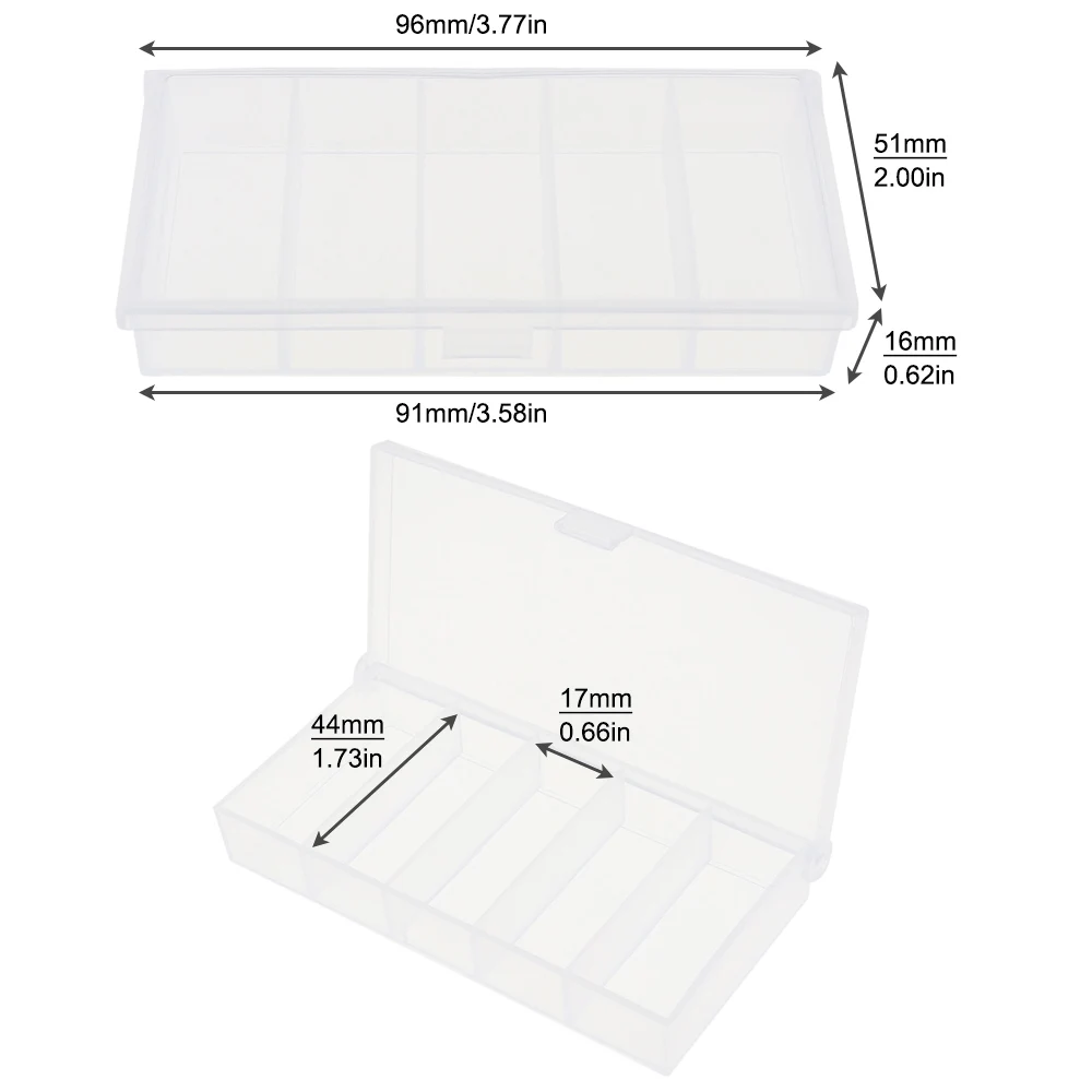 5 Grid Transparent PP Fishing Box Lure hooks Connector Case Collection Tools