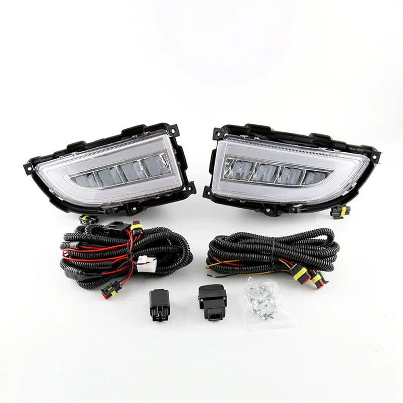 

LED DRL Headlight For Mitsubishi Lancer 2004 2005 2006 Daytime Running Light White Yellow Turn Signal Fog Lamp
