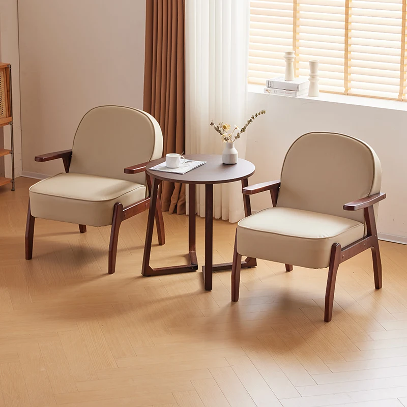 เก้าอี้โซฟาเดี่ยว 2I ทำจากไม้เนื้อแข็ง เก้าอี้พักผ่อนสำหรับระเบียง เก้าอี้เอนนอนสำหรับโรงแรม โฮมสเตย์ ห้องทำงาน ห้องนั่งเล่น อพาร์ทเมนต์ขนาดเล็ก โซฟาขนาดเล็ก