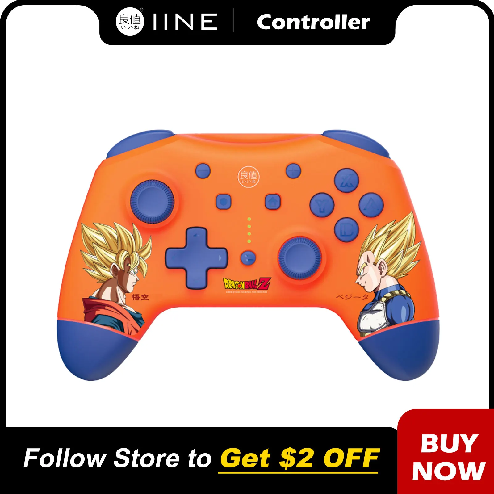 IINE Gen4 Orange Macro Pro Controller Wake Up Headset Jack Support NFC Macro Settings Compatible Nintendo Switch Steam