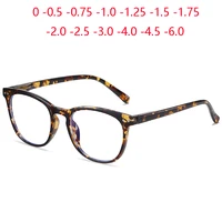 Gafas graduadas ovaladas para miopía con montura de leopardo, lentes ópticas antirayos azules para estudiantes con receta personalizada-0,5-0,75 a-6,0