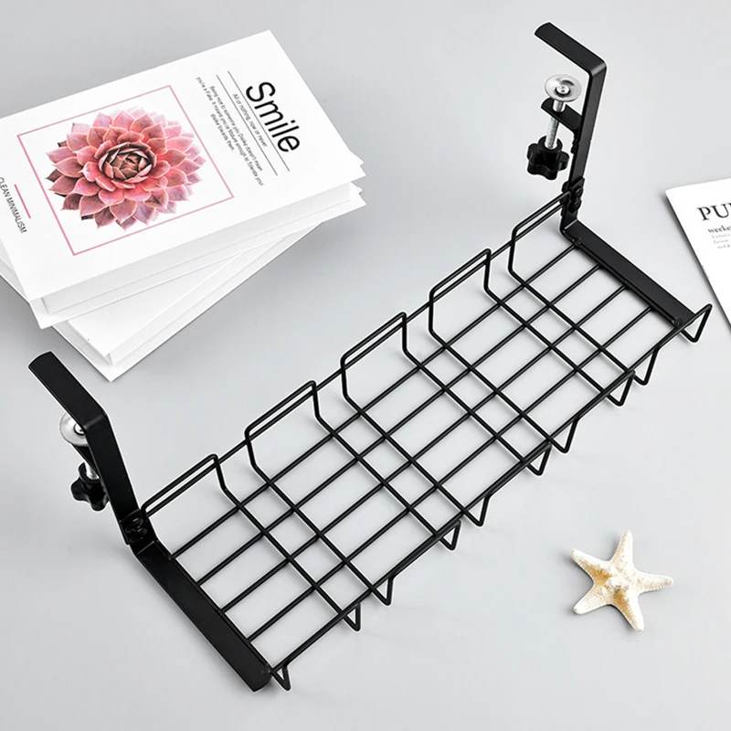 Under the Table Storage Rack Wire Socket Storage Slot Office Desk Low Storage Shelf Rack No Punching Home Kitchen Organizer