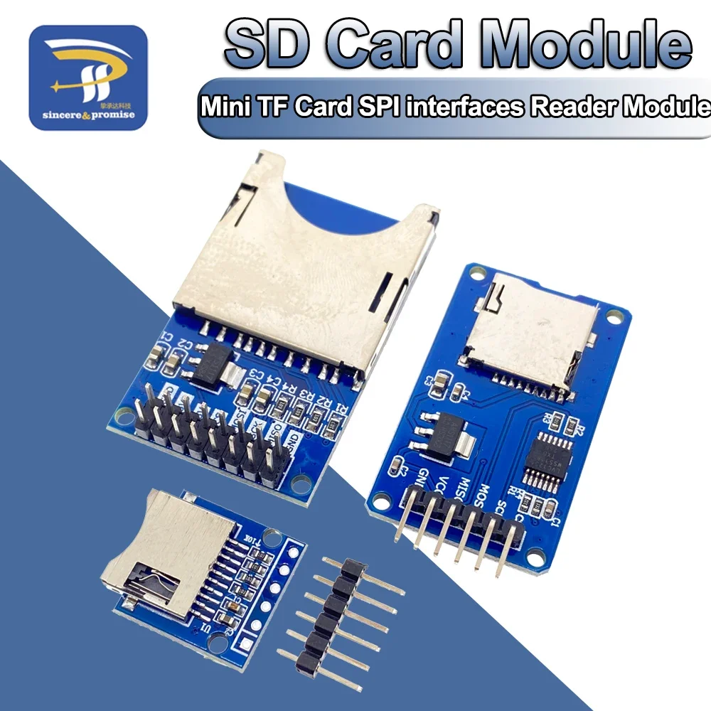 Tarjeta Micro SD Mini Módulo Lector De Tarjetas TF Interfaces SPI Con Chip Convertidor De Nivel 5V/3,3 V Para Arduino KIT DIY