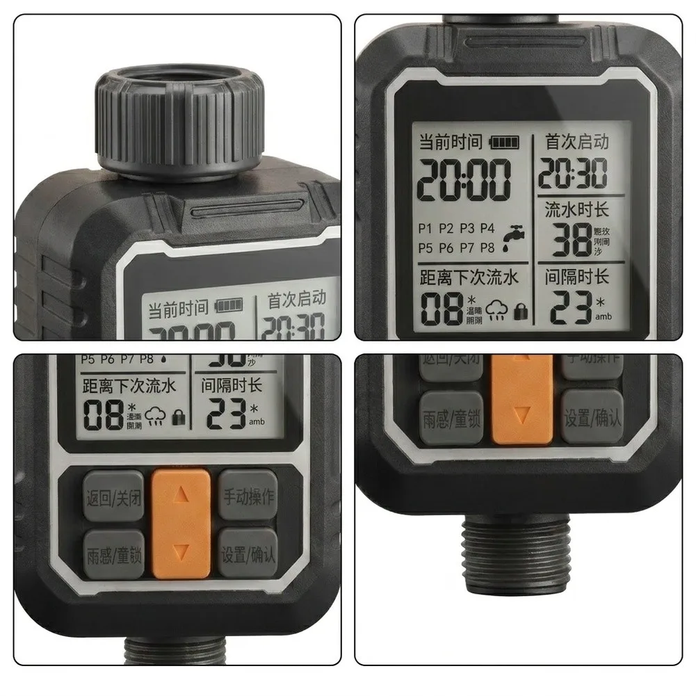 for Smart Timed Irrigation Controller with Built-in Rain Sensor and Large LCD Display for Garden Yard Greenhouse and Farm Use