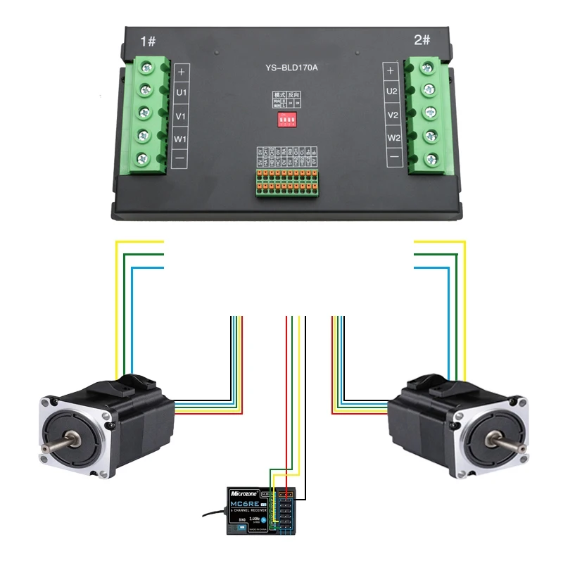 1PCS Wheel Hub Dual-Channel Brushless Motor Controller 15-80V 50A/90A for RC Crawler Vehicle Lawn Mower Engine Controlling