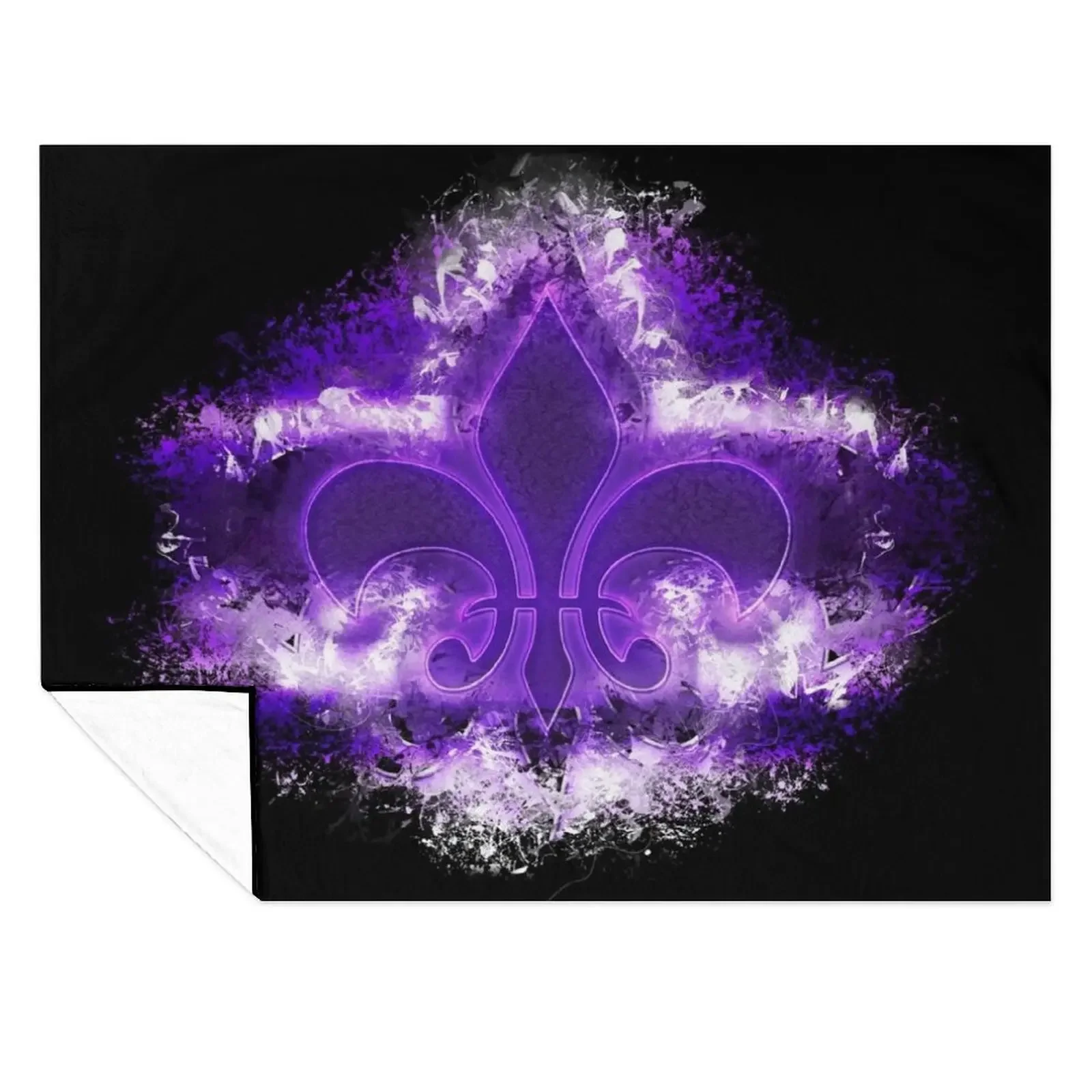 

Grunge Fleur De Lis Throw Blanket Bed covers bed plaid Warm Heavy Blankets