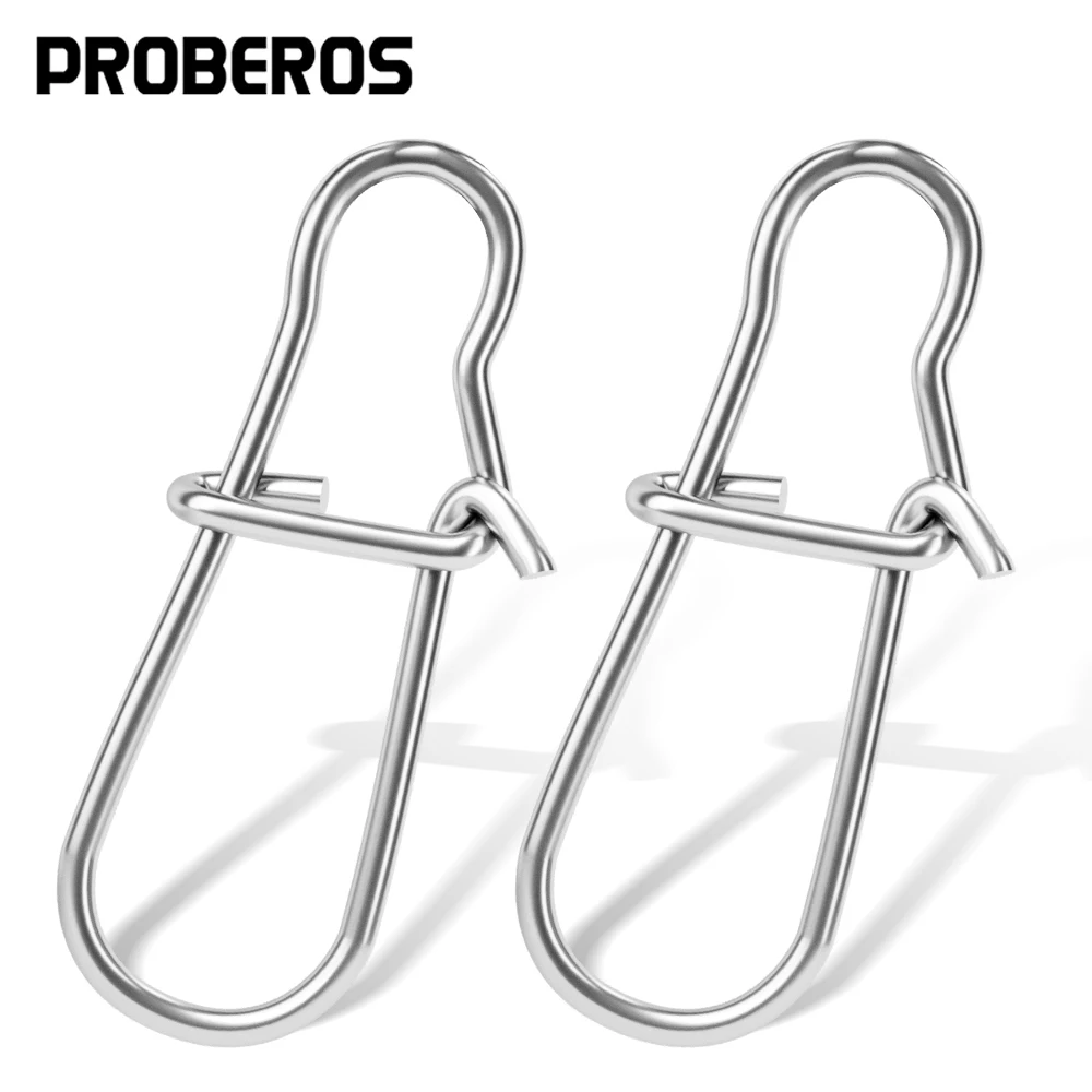 PROBEROS 30Pcs/lot Fishing Connector 00-0-1-2-3-4-5-6# Stainless Enhancement Pin Swivel Snap Sea Fishing Tackle Accessories