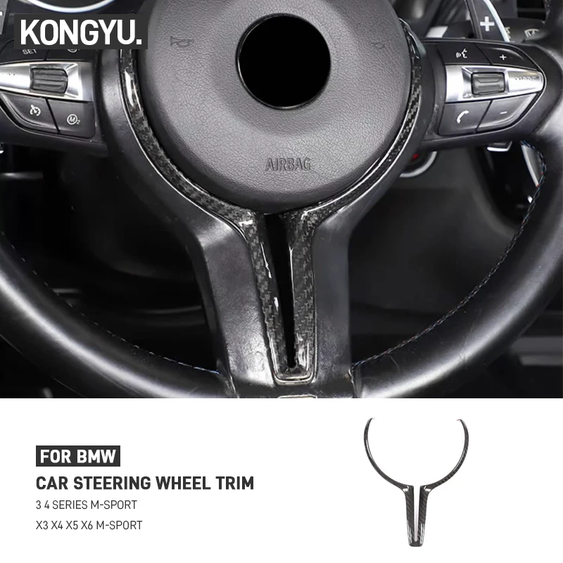 

Real Carbon Fiber Car Steering Wheel Frame Cover Trim For BMW F87 M2 F80 M3 F82 F83 M4 F10 M5 F12 F13 F06 M6 F15 X5 F16 M-Sport