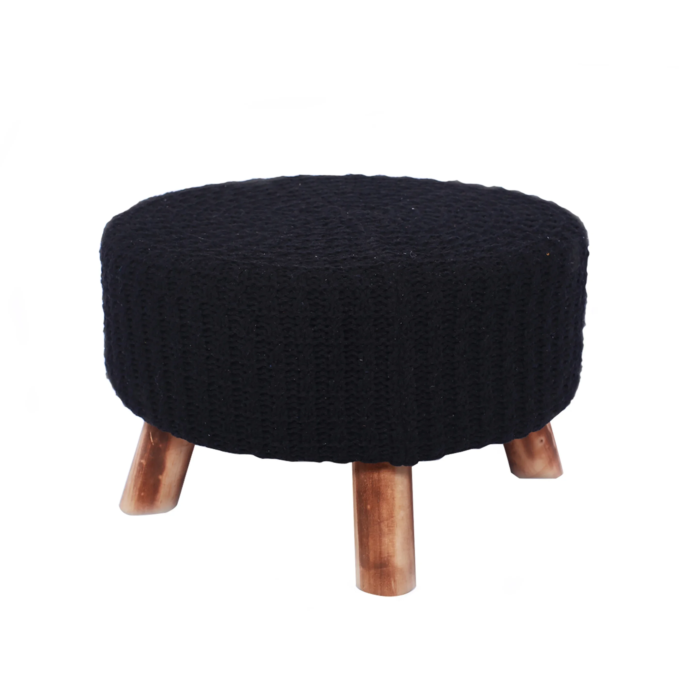 

New arrival New Arrivalfor Living Room Bedroom Furniture Wooden Leg Knitted Round Footstool Low Stools
