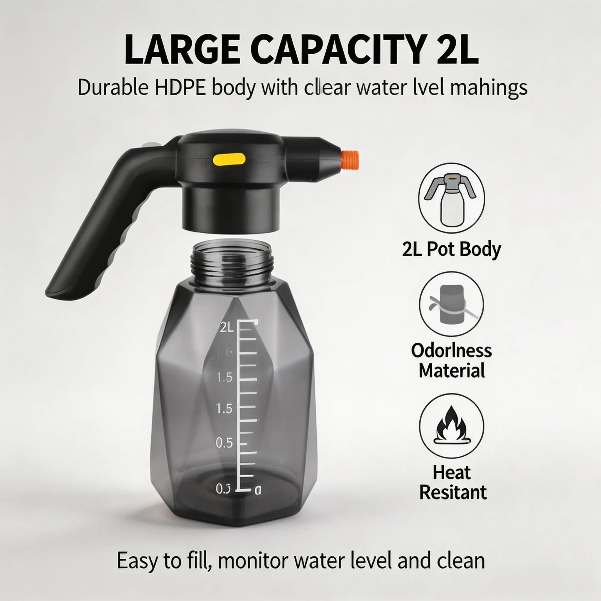 Electric Spray Bottle USB Rechargeable Plant Mister Fine Mist & Jet Stream Portable Handheld for Garden Cleaning