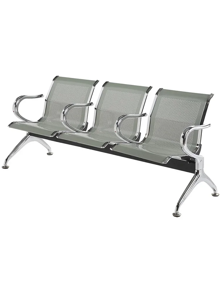 Three-person row chair Airport stainless steel bench Hospital waiting chair Public row rest seat Infusion chair