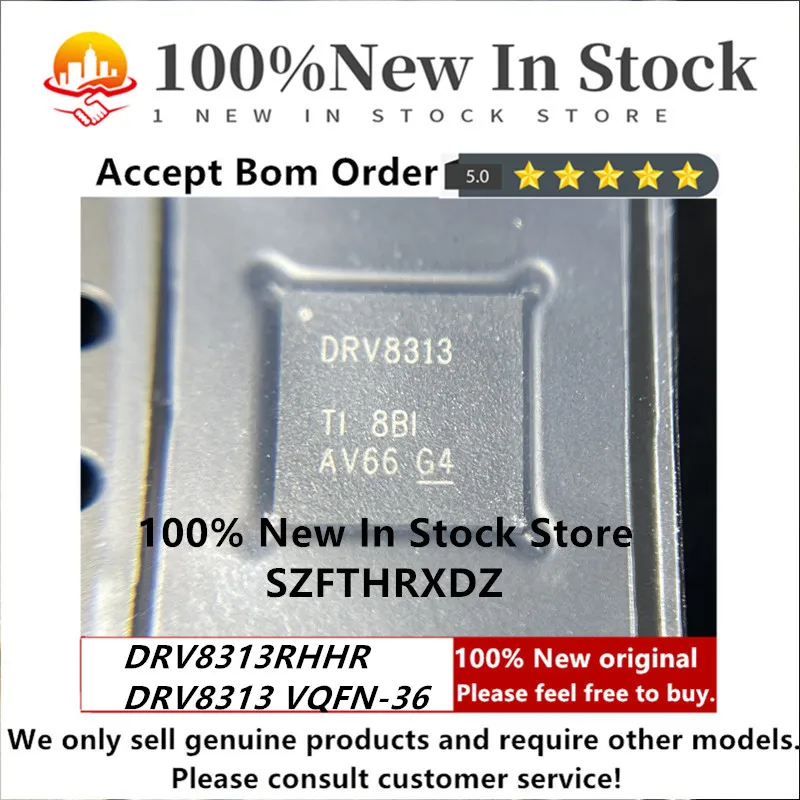 100% NEW ORIGINAL DRV8313RHHR VQFN-36 DRV8313 VQFN36 2.5-A Triple 1/2-H Bridge Driver