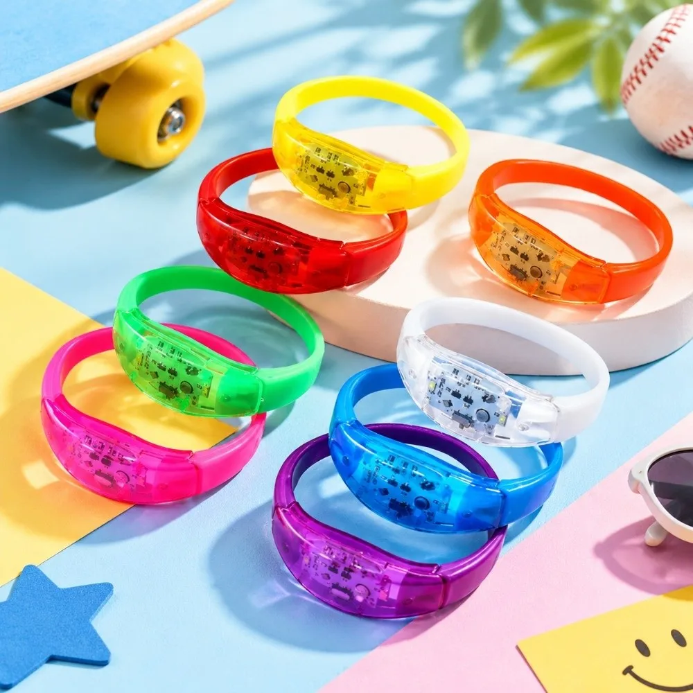 Gifts Silicone LED Glow Bracelets Creative Funny Light Up Wristbands Atmosphere Props Sound Activated Bracelet Concerts