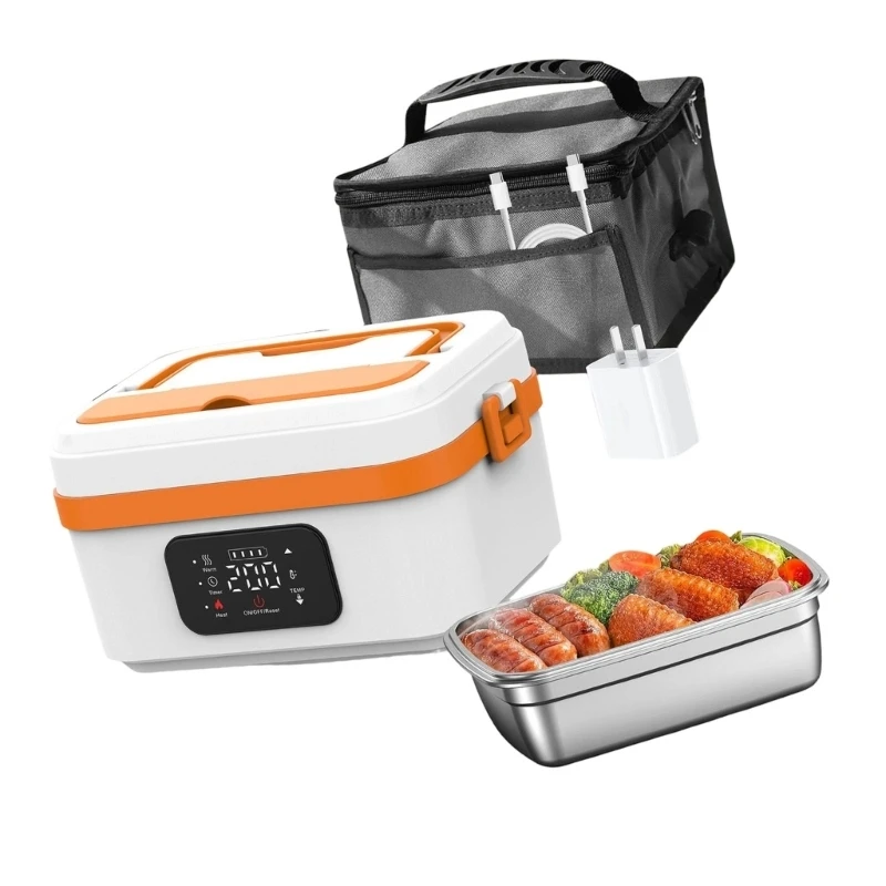 Portable Heated Lunch Box with Removable 304 Steel Insert, Carry Bag and Keep-Warm Use for Office and Camp Days best sale