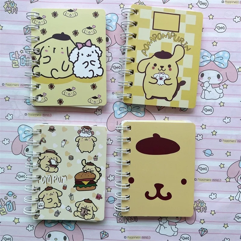 Mini carnet de notes de décompression Sanurgente Cartoon, Kuromi Cinnamoroll, livre de poche pendentif mignon, étudiant amusant, cadeau de papeterie, livre à bobine X