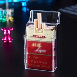 New Transparent Cigarette Case 20 PCs Thick Cigarette Case Large Capacity Transparent Flip Cigarette Case Men's Gift Wholesale C