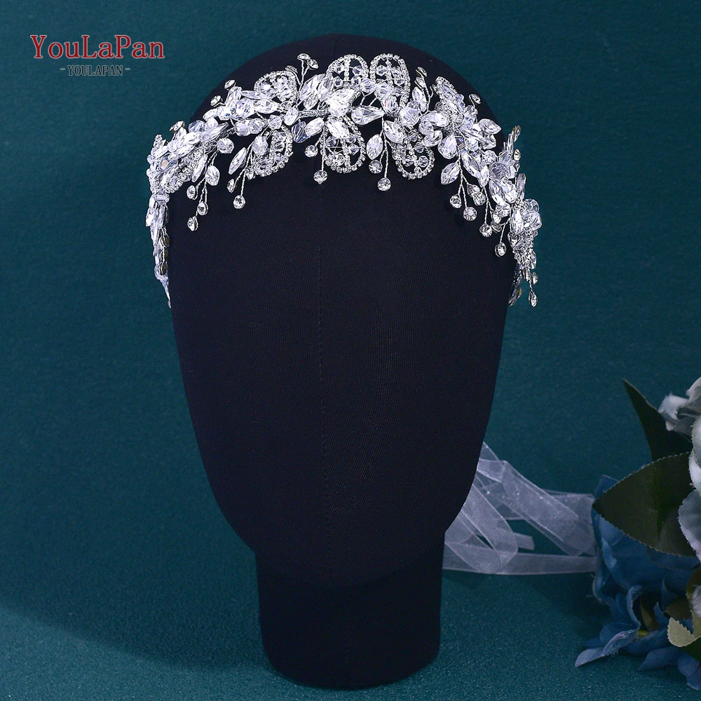 YouLaPan-Diadema de hoja de diamantes de imitación para mujer, tocado de cristal para novia, accesorios para el cabello para fiesta de graduación, HP743