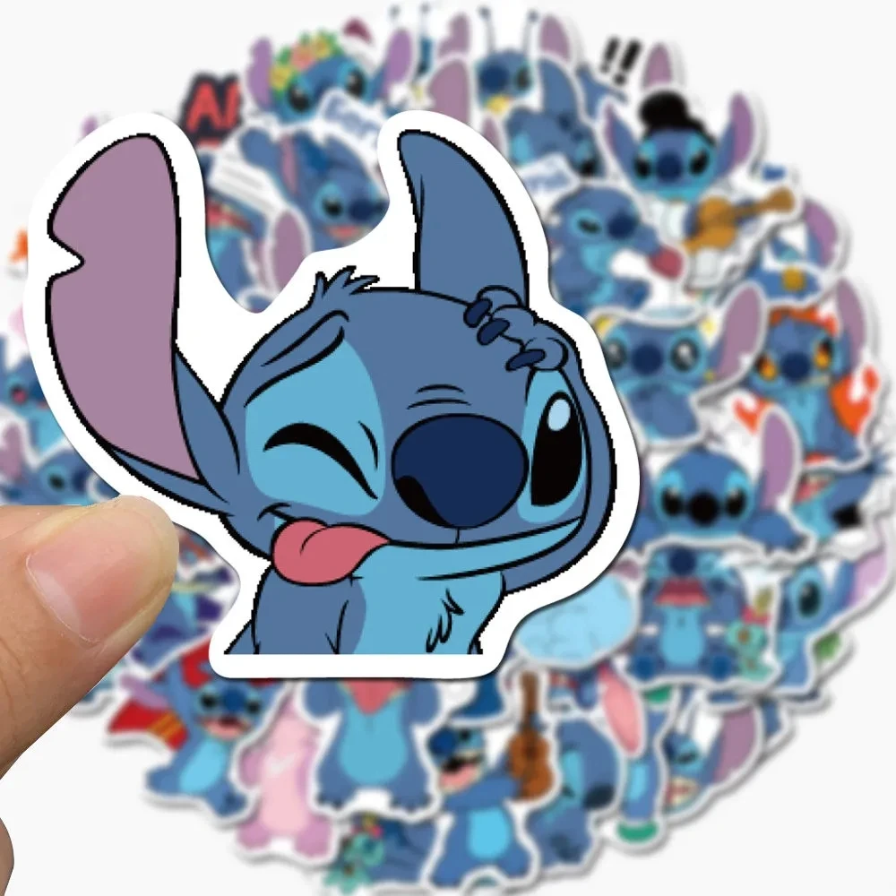 10/30/50pcs Kawaii Disney Anime Stitch Stickers Cute Cartoon Kids Sticker Toy DIY Phone Water Bottle Stationery Graffiti Decals