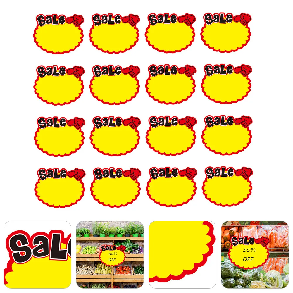 

50Pcs Price Tags Bright Color Paper Advertising Signs Retail Market Promotional Sale Price Labels Advertising Stickers
