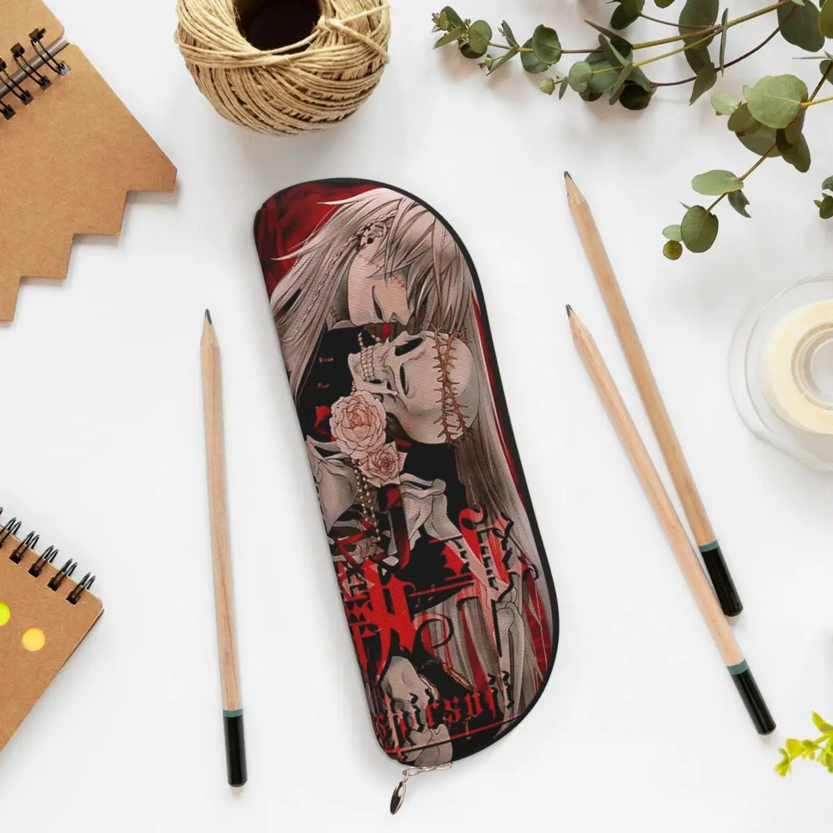 

Undertaker Black Butler Pencil Case Pencil Pouch Storage Stationery Supplies Large Storage Pen Box Pencil Bag for Studen School
