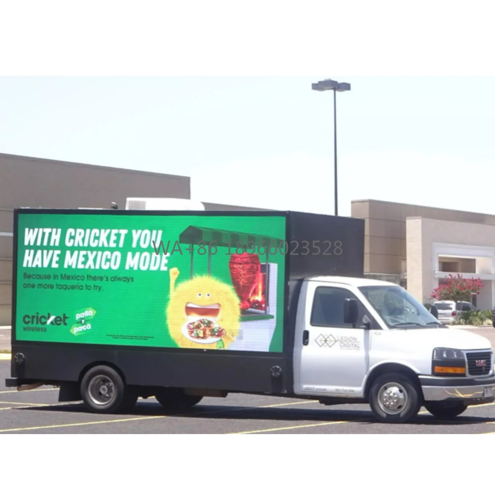 Wasserdichtes P10-Vollfarb-LED-Display für den Außenbereich für mobile Werbung, Fahrzeug, LED-Bildschirm, Van-LKW-Display