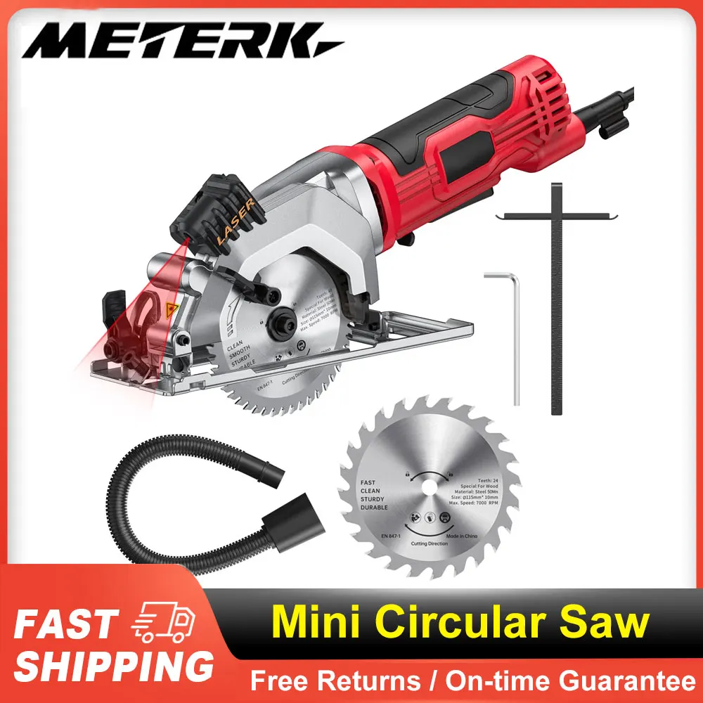 Mini Circular Saw 4.8 Amp Compact Circular Saw 3500RPM Electric Circular Saws Laser Cutting Guide for Wood Tile and Plastic Cuts