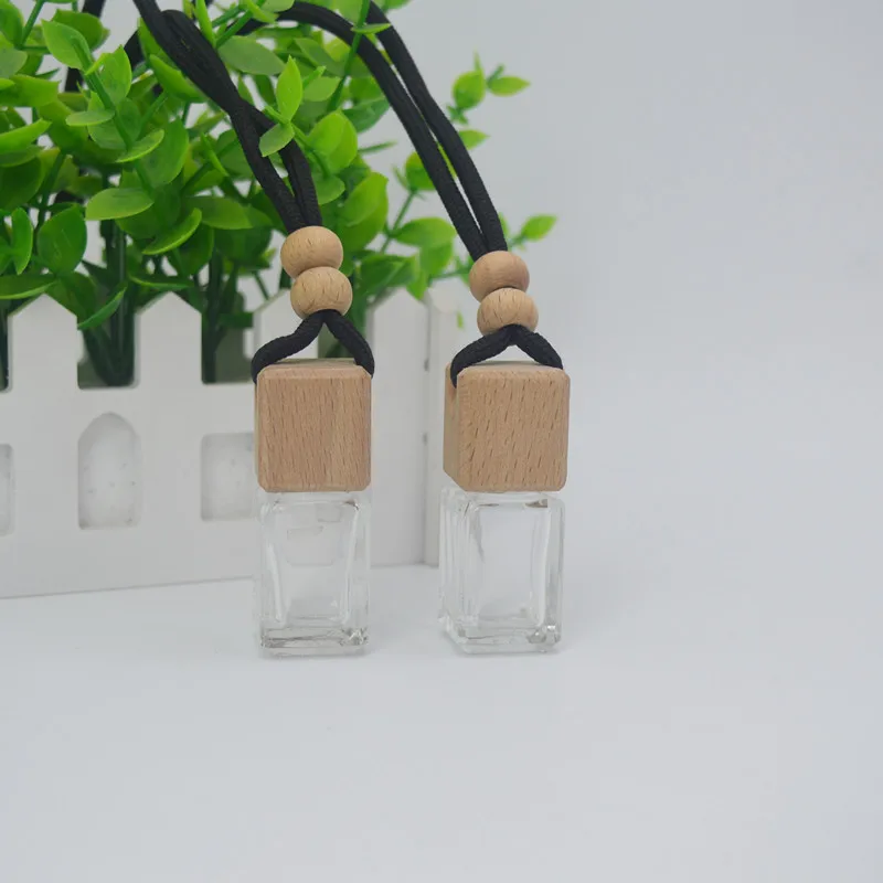 100pcs 5ml Car Air Freshener Pendant Glass Perfume Empty Bottle Car Pendant Hanging Refillable Diffusion Bottle