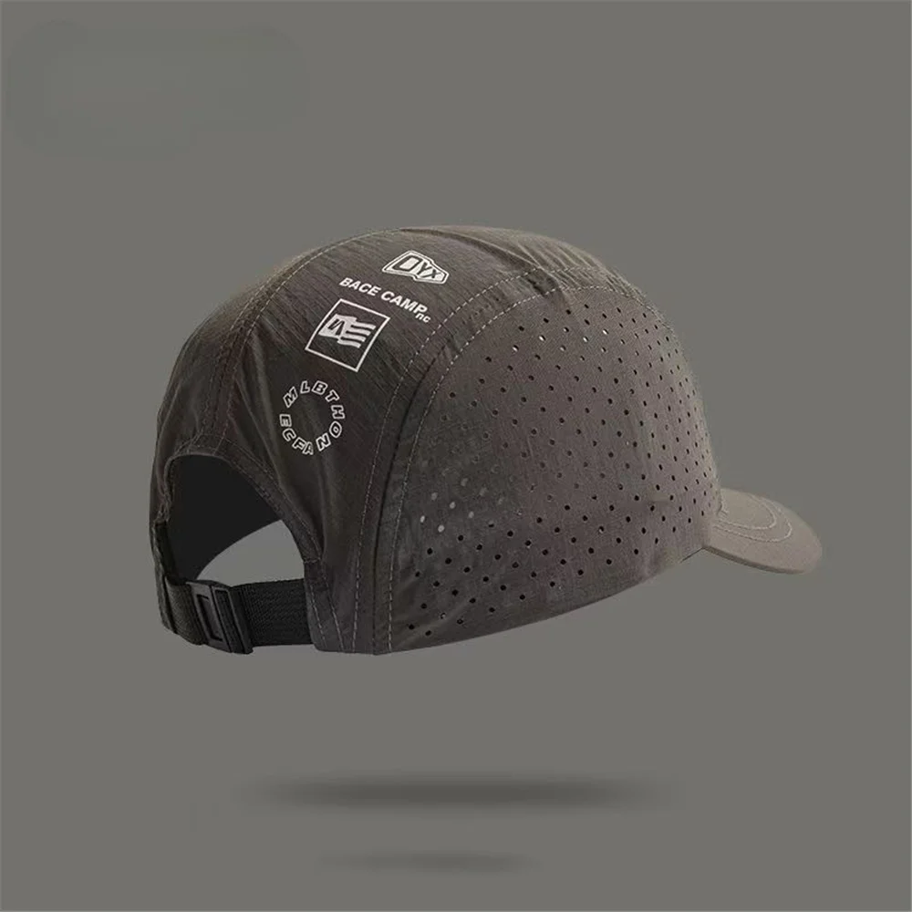 Weiche, schnell trocknende Mesh-Baseballkappe mit kurzer Krempe – atmungsaktiv, leicht, UV-Schutz, Sonnenschutz, für Männer, Frauen, Paare, Outdoor-Wandern – Detail 5