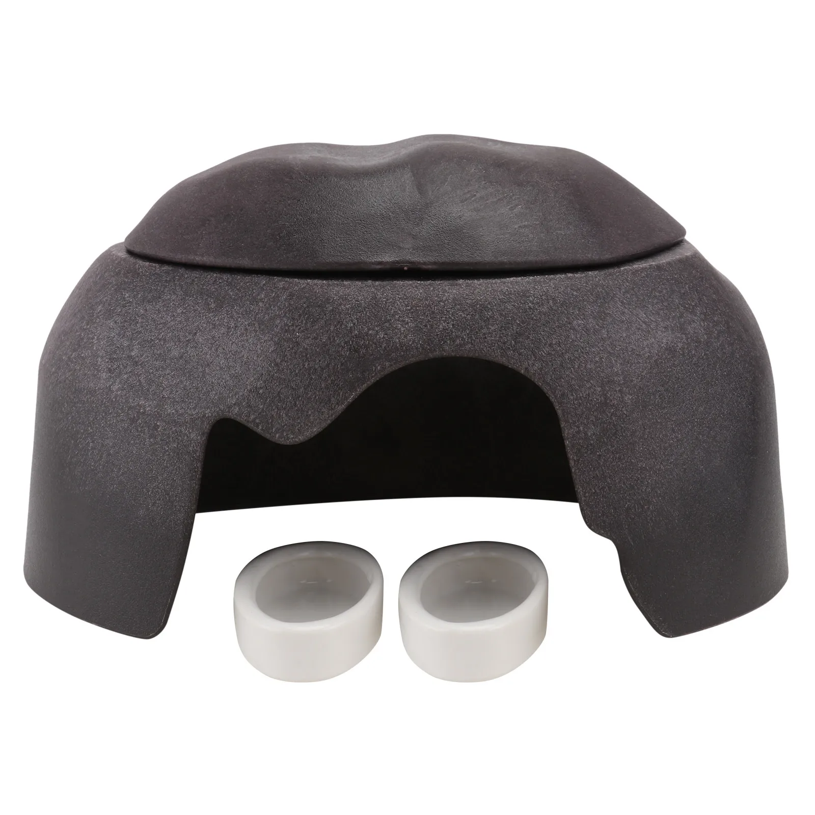 Reptile Hiding Cave Moisture Retaining Shelter with Ceramic Bowl for Tortoise Lizard Spider Habitat